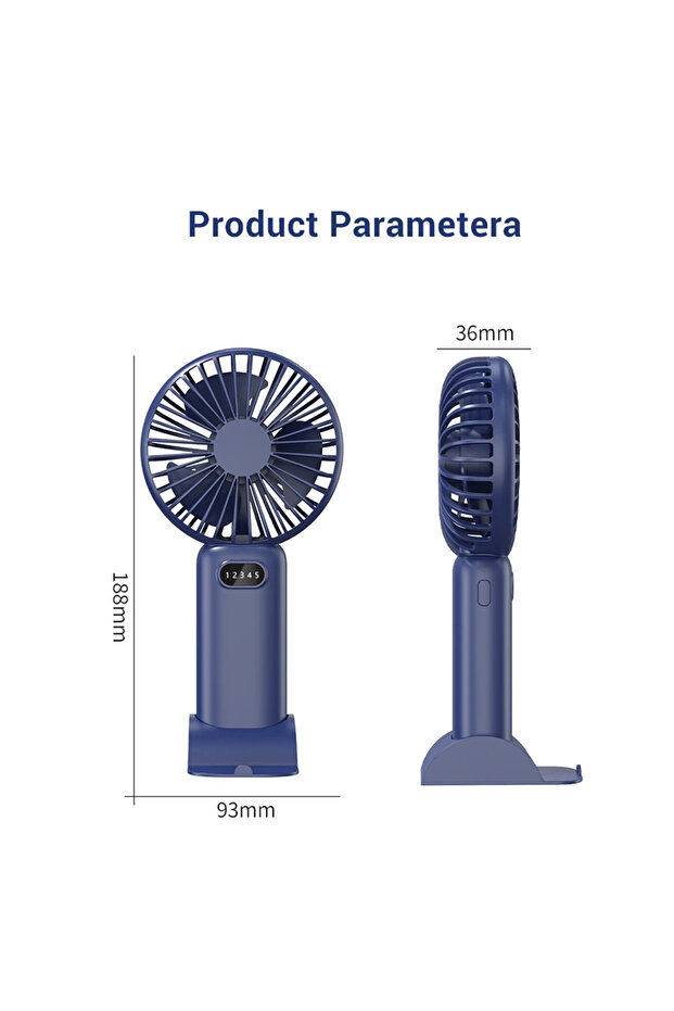 1PC Dark Green 3000mAh Mini Camping Fan Foldable Portable Neck Hanging Fans 5 Speed USB Rechargeabl