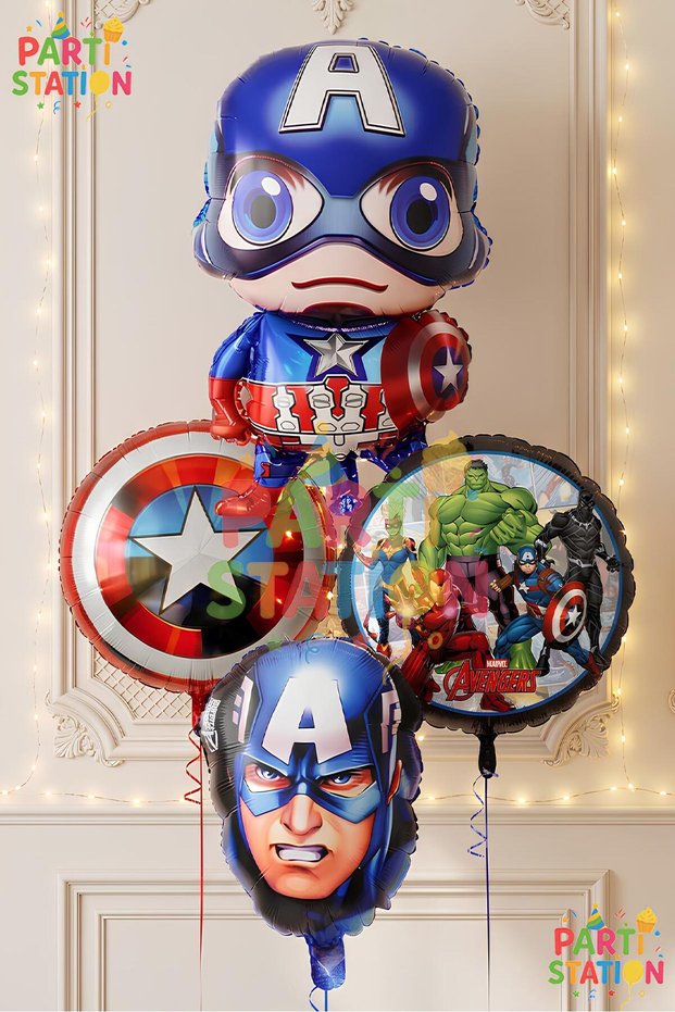 Avengers Captain America Balloon Set |   4 Piece Captain America Balloon Party Set