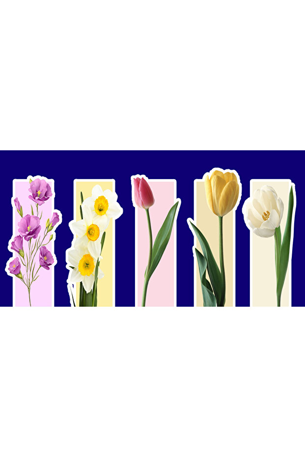 Specially Cut, Floral Bookmark (4X12 cm 10 Pieces)