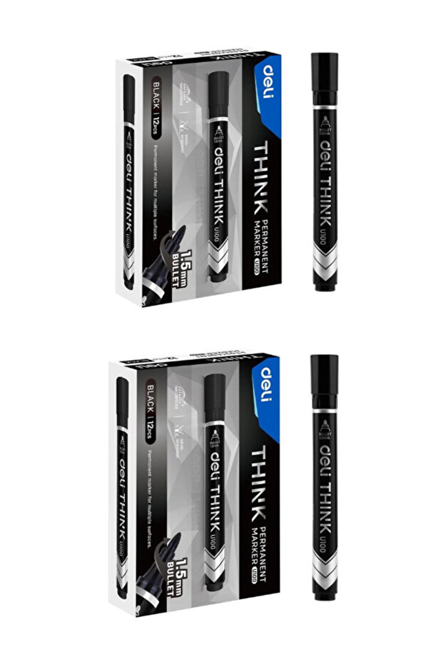 Permanent Marker 1.8mm U100-20 Pack of 2 (24pcs Black)