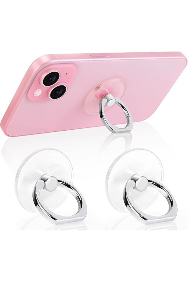 2-Pack Clear 360° Rotating Phone Ring Holders