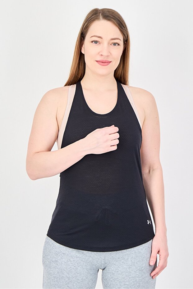 Women Fitted Fit Sleeveless Training Tank Top, Black