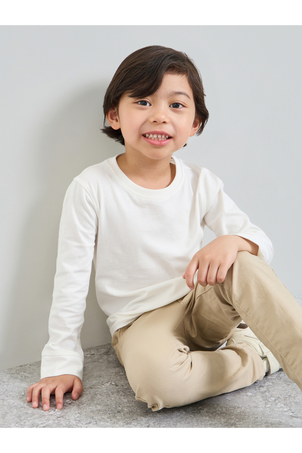 Kids Unisex Regular Fit Long Sleeve Cotton T-Shirt