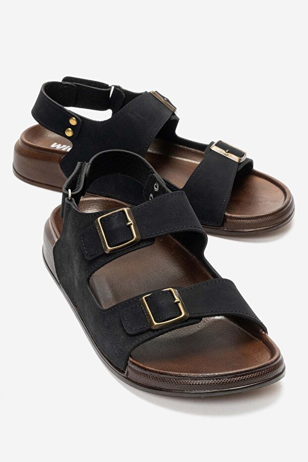 Men's 2-Buckle Sandals Black