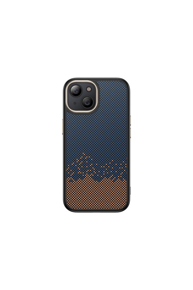 iPhone 13 Case Carbon Look Magsafe Camera Raised Patterned Silicone Senk