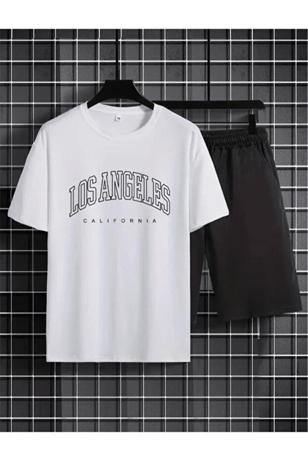 "Los Angeles California" Written Shorts Two-Piece Set