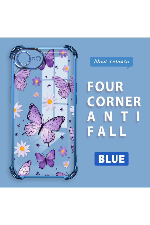 iPhone 16E/17E Compatible Transparent Back Four-Corner Reinforced Impact Protection Silicone Case