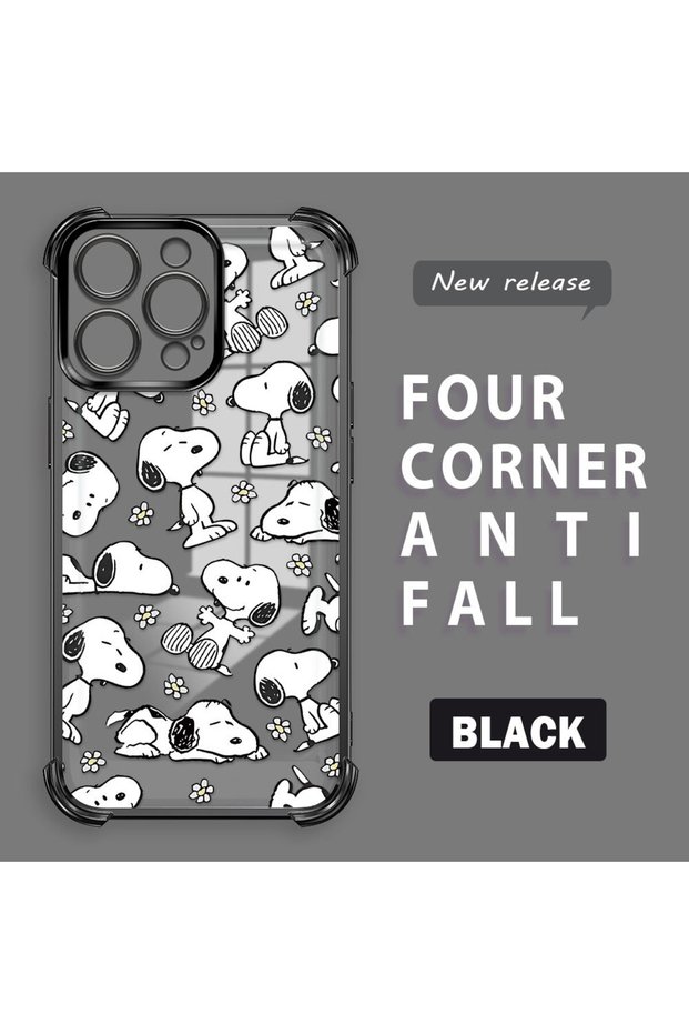 iPhone 15 Pro Compatible Transparent Back Four-Corner Reinforced Impact Protection Silicone Case