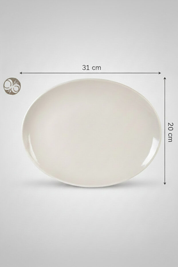 6-Piece Ellipse Oval Kayak Plate 31cm Cream