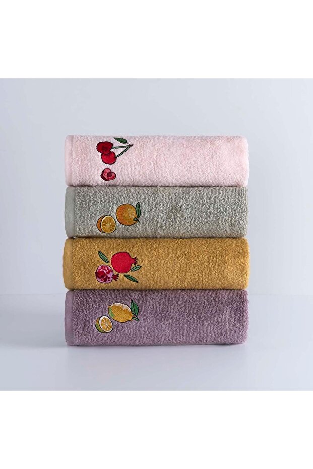 Fresh Embroidered 100% Cotton 4-Piece Kitchen Towel Assortment 30X50 Assortment