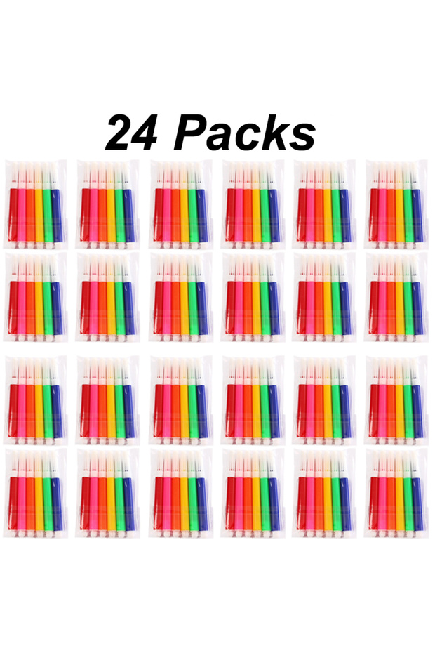 24Packs 6/12/24Packs 6-Color Watercolor Pens Creative Mini Drawing Marker Pen Graffiti Bag Painting