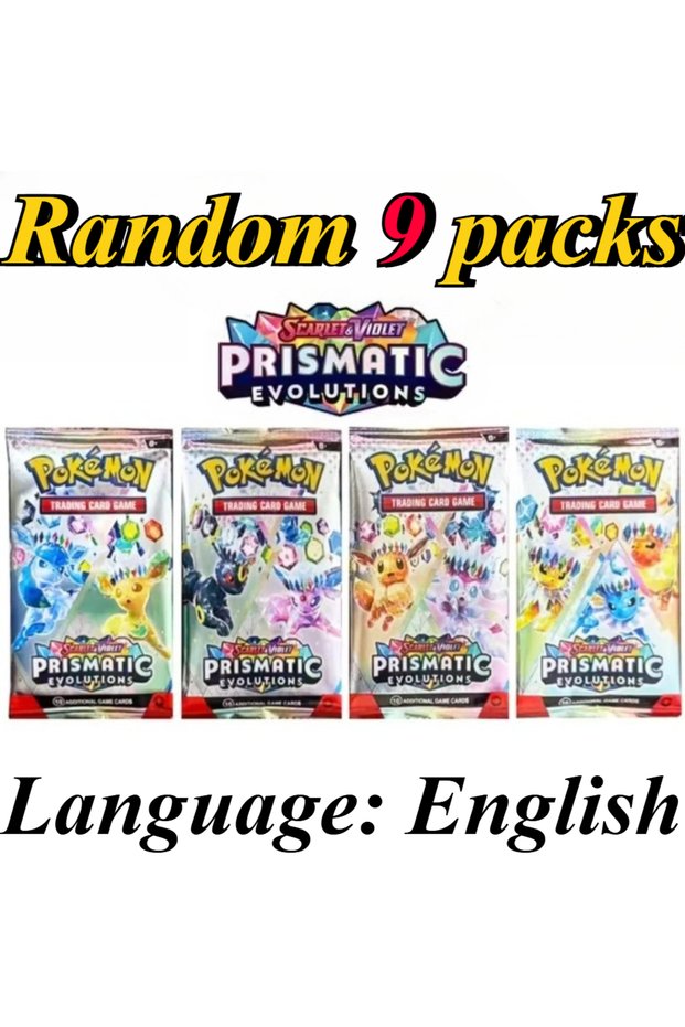 Bandai PRISMATIC 9 Packs Pokémon Card Packs Bright Stars Prismatic Evolutions,PALDEAN FATES,English