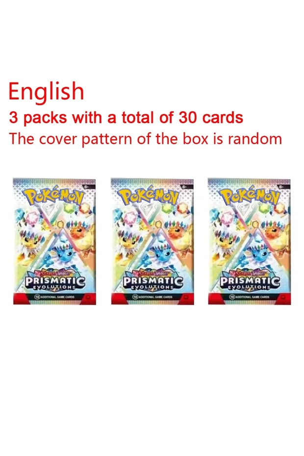 Bandai 3 Pack 360Pcs/Set English Pokémon Card Prismatic Evolutions Scarlet Violet 151 English Booste