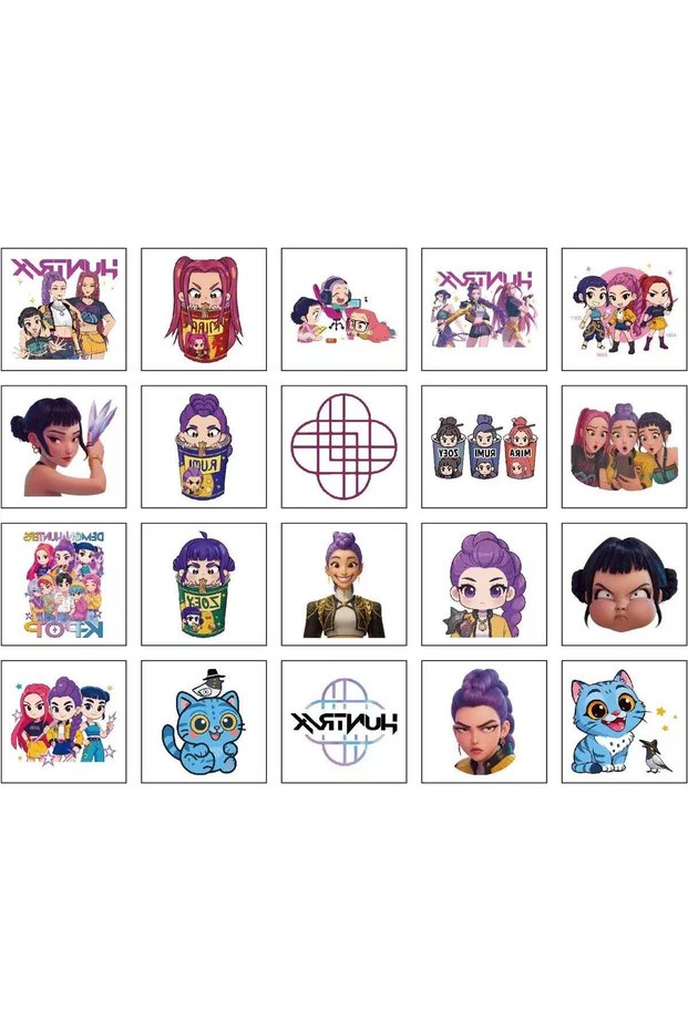 Bandai A 20/60pcs/set Cartoon Kpob Damon Hunters Rumi Kang Temporary Tattoo Sticker Rumi Tattoo Stic