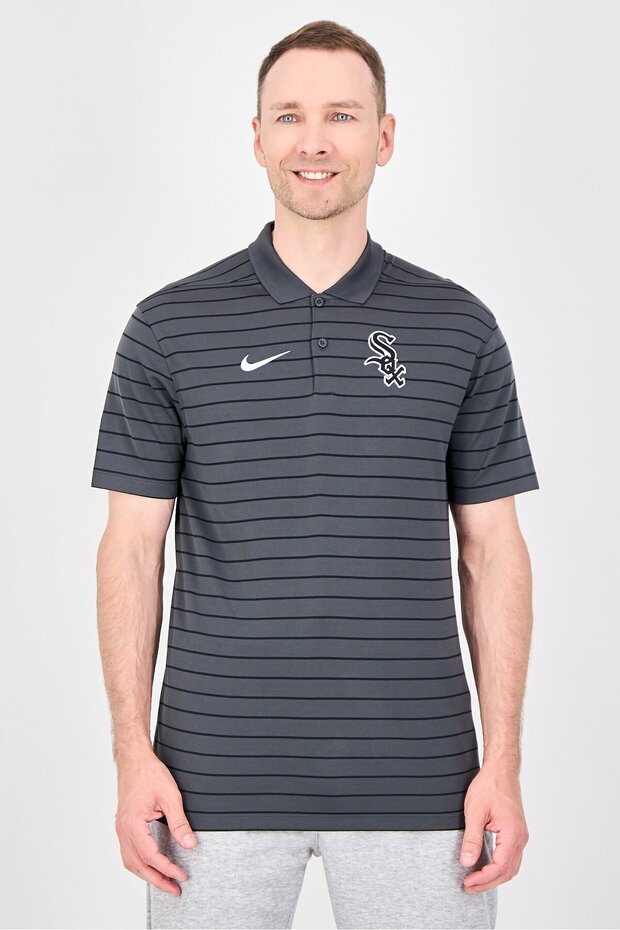 x MLB Men Dri-Fit Chicago White Sox Authentic Collection Victory Polo, Dark Grey