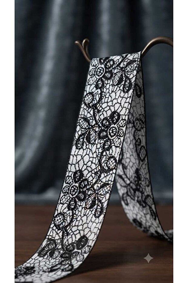 French Floral Patterned Jacquard Ribbon 38mm - 5 Meters