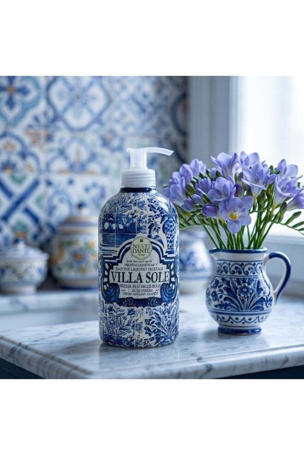 Villa Sole Blue Freesia Vegan Liquid Hand Soap – Aeolian Islands – Moisturizing, Paraben-Free, Made in Italy, 500ml Pump