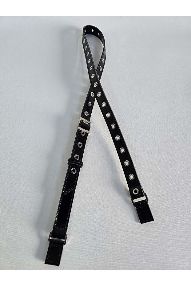 Buckle Adjustable Shoulder Strap with Capsule - Black Patent Leather