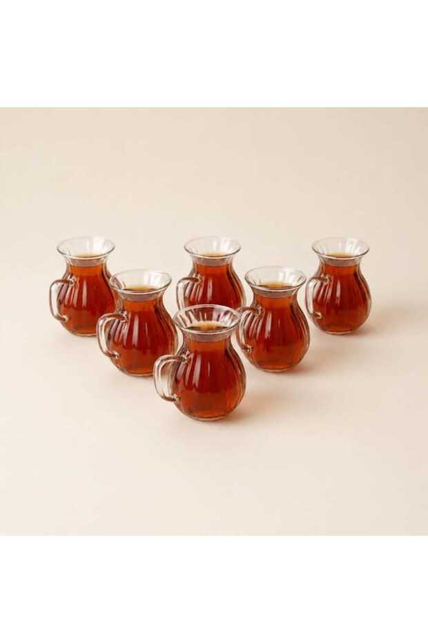 Asalet 6-Piece Glass Mug with Handle - Transparent - 180 ml