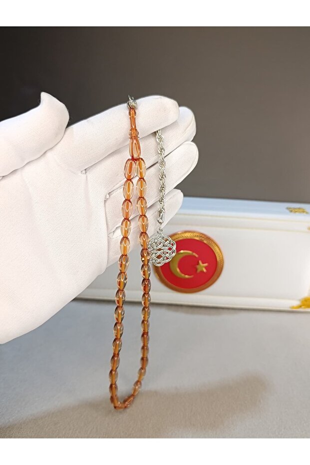 Fire Amber Prayers Beads Bright Transparent Color