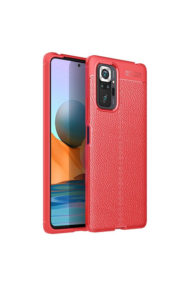 غطاء هاتف Xiaomi Redmi Note 10 Pro بتركيز تلقائي - أحمر