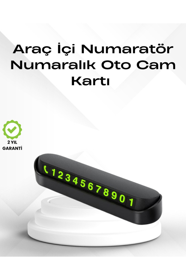 Vehicle interior phone numberer with phosphorescent glow - key to safe parking