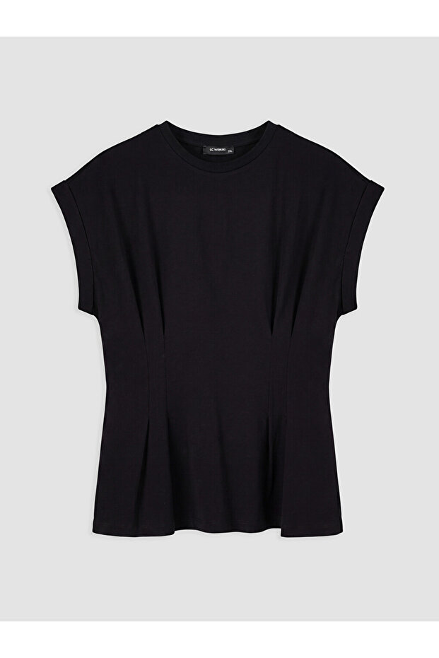 Black Plus Size Pleated Detailed Blouse