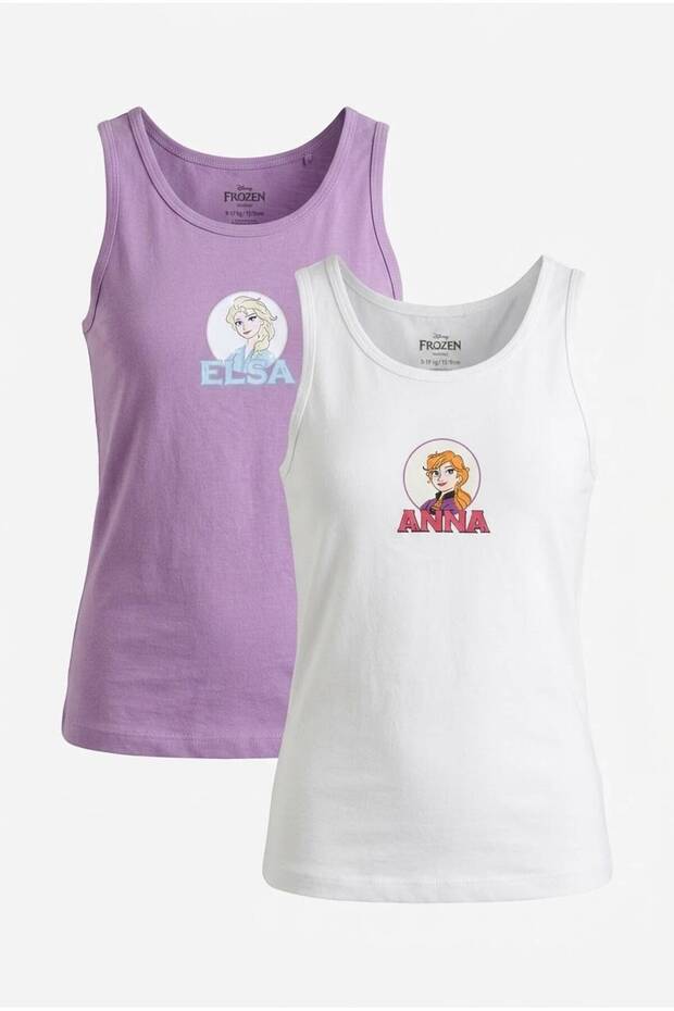 Licensed Frozen Girls' 2-Piece Undershirt Cotton Strap Children's Undershirt Cute Princess Undershirt Gift Frozen Undershirt Fz22689