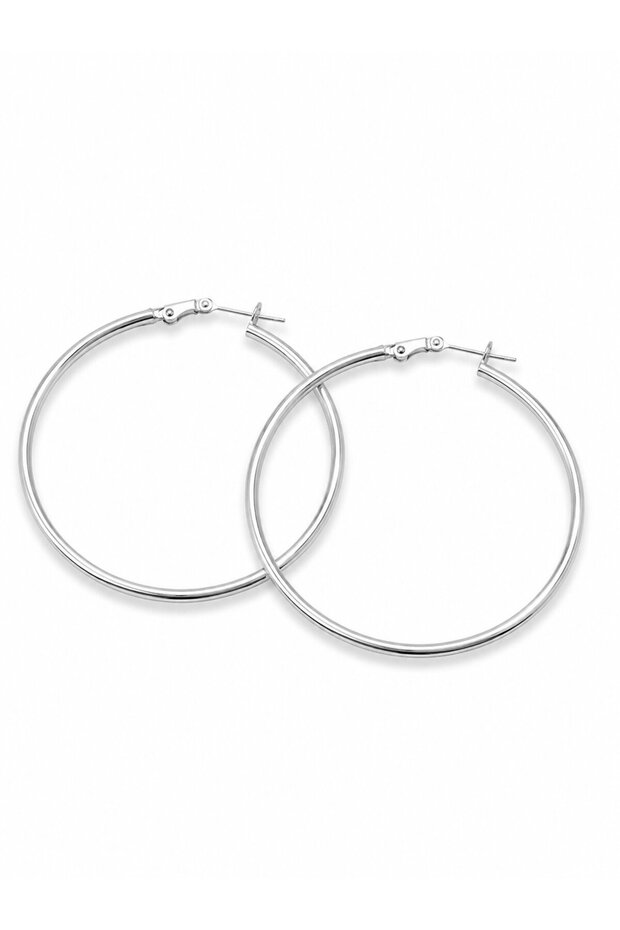 316L Steel Silver Color 46 mm Hoop Earrings