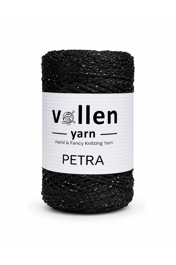 Petra Glitter Polyester Bag Yarn 200 Gr 140 m Hand Knitting Yarn 4-6 mm Compatible with Crochet Hook and Needle