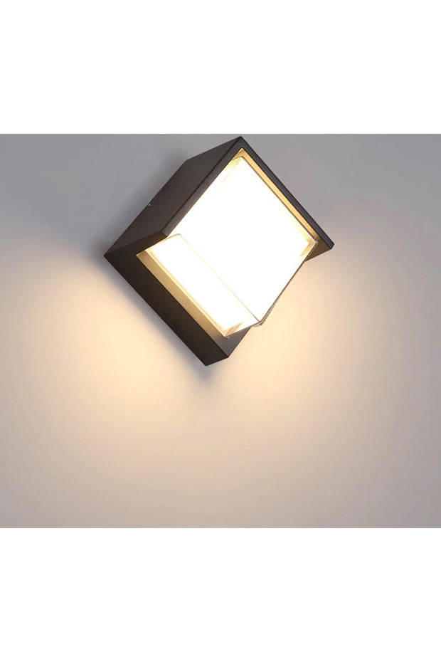 Modern 12W LED Outdoor Wall Light, Waterproof Outdoor Wall Light, Suitable for Balconies, Gardens, and Courtyards - Warm White Light (Square)