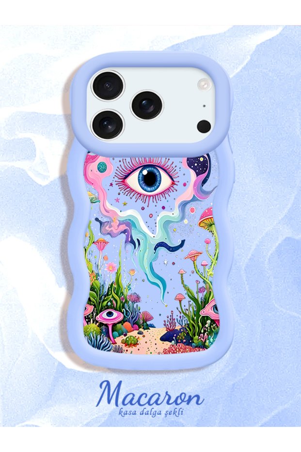 iPhone 17 Pro Compatible Colorful Psychedelic Eye Mushroom Illustration Flat Print Case
