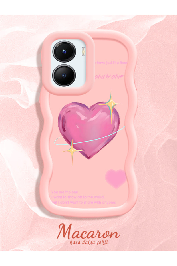 Vivo Y56 Compatible Silicone Phone Case with Sweet Pink Hearts Motifs-Three Color Options