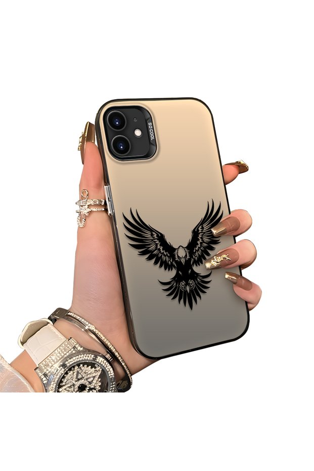 iPhone 12/12 Pro Compatible Hard Acrylic Back Silicone Edge Lens Protection Case