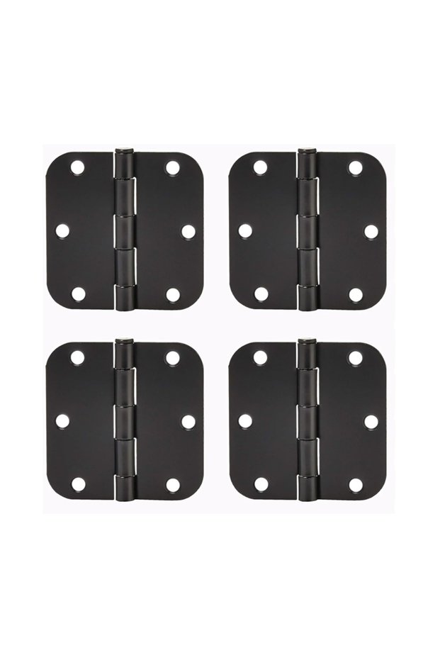 Four 3.5-inch heavy-duty shed door hinges, strip hinges, suitable for wooden sheds, barns, fences, swing gates, and patio doors.