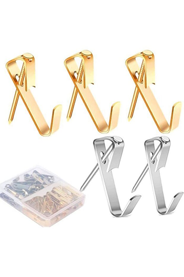 80-piece wall hanging accessory set, including wall hangers, wall hooks, etc. (20 gold / 20 silver)