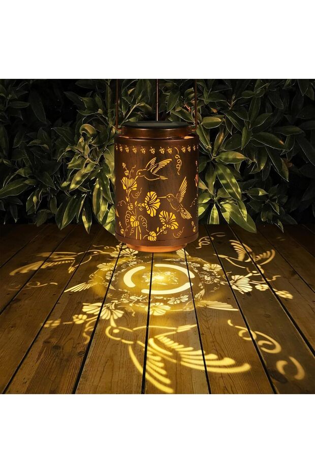 Outdoor Solar Garden Lantern Decorative Flower Lantern Waterproof Pendant Light for Patios Gardens Driveways Gift Style 2