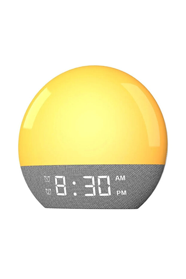 fluorescent alarm clock light, wake-up light, simulates sunset, with 24 sounds and 7 colors of light.