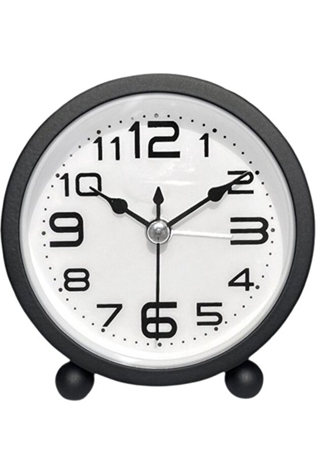 Alarm clock, analog, silent, no ticking sound, metal material, black, large digital display, silent night alarm clock, quartz movement