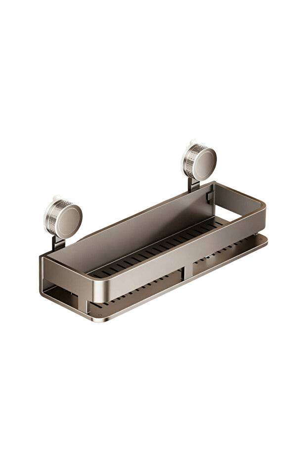 Wall-mounted shelf with suction cup (40cm) - a multi-functional stainless steel shelf suitable for bathroom/kitchen, and detachable.