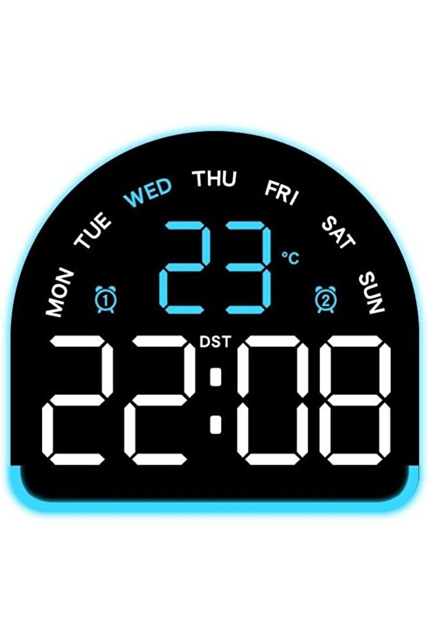 LED Digital Alarm Clock Temp Humidity Display Adjustable Ambient Light Day of Week Date Display for Bedroom Office Desk