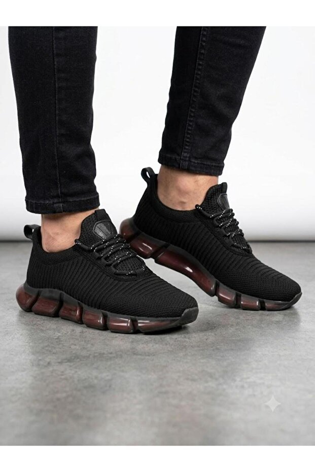 Men's black orthopedic imported sole casual sneaker walking shoes