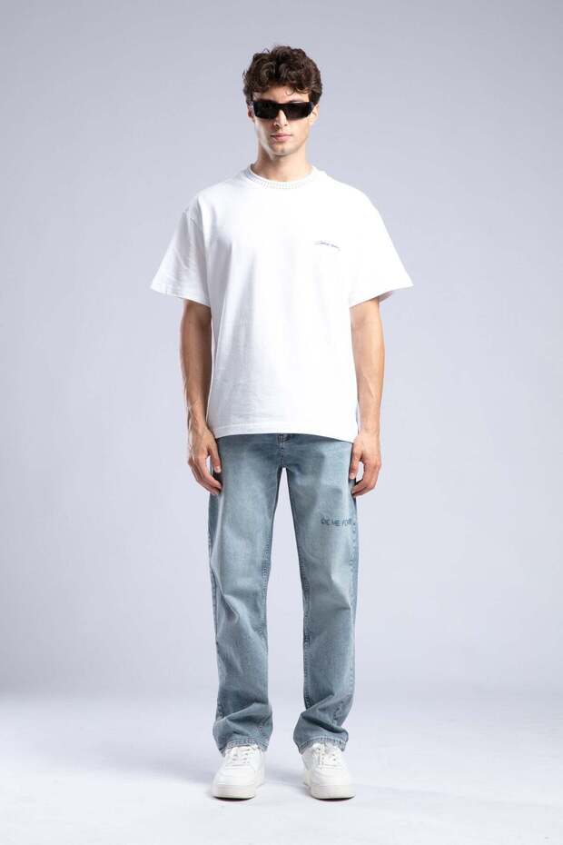 Nakışlı Straight Fit Jean