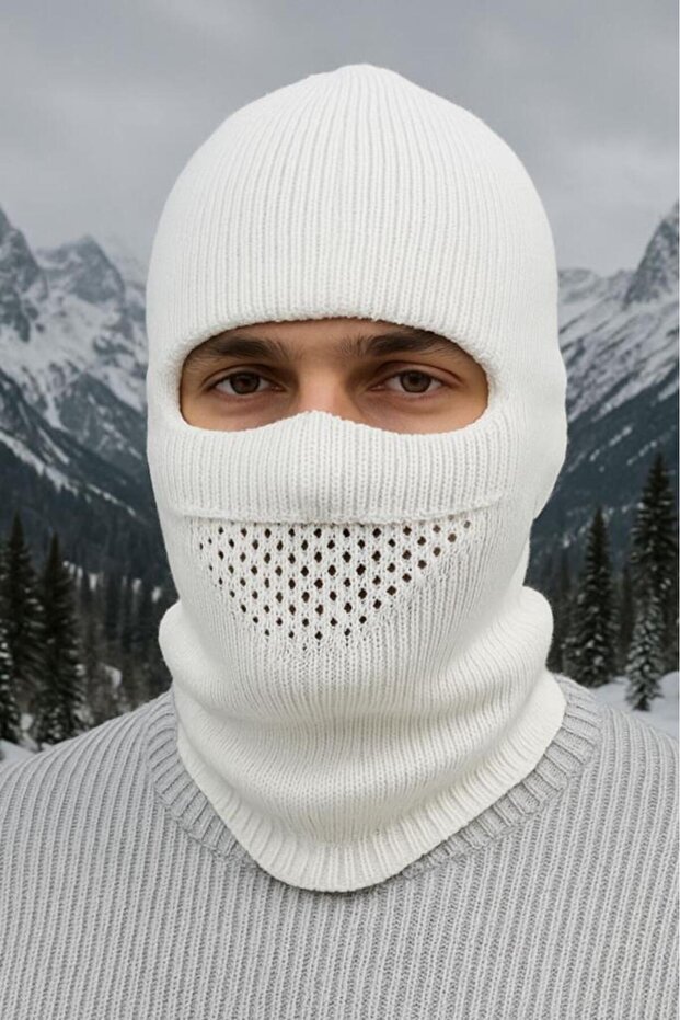 Single Sword Motorcu Modular Balaclava, Men's & Women's Beanie, Balaclava (White)