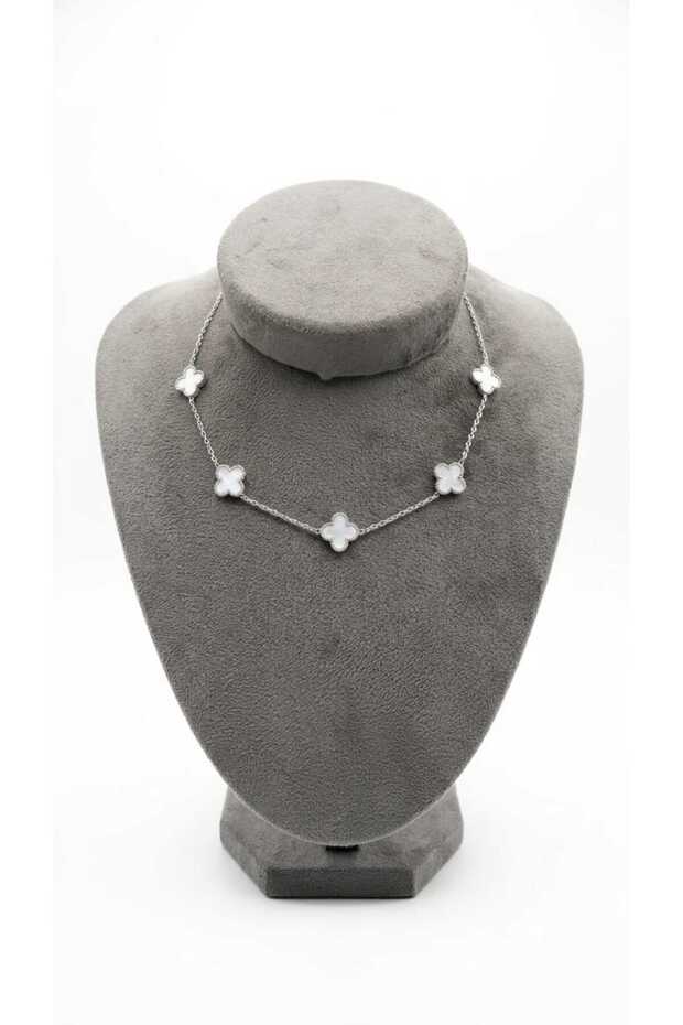 4 Leaf Clover Luck Double Sided Necklace 40Cm+5Cm