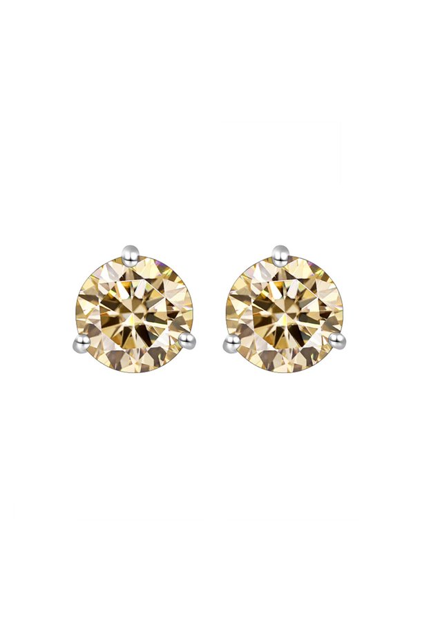 1ct x 2 Light Yellow JoyceJelly 925 Sterling Silver Moissanite Diamond Jewelry 0.5CT/1CT Moissanite