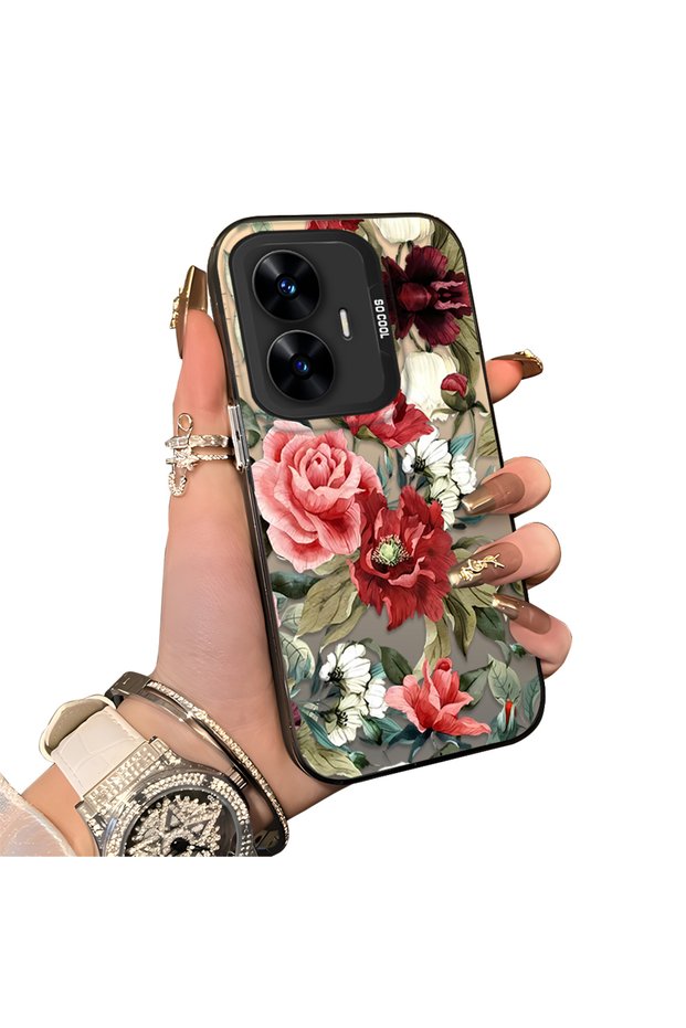Realme C55 Compatible Hard Acrylic Back Silicone Edge Lens Protection Case