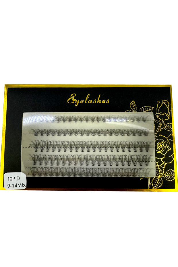 MIX 0.07mm D 10D HBZGTLAD 14Rows Individual Lashes Natural Russia Volume Mink Eyelash 100-200D Clus