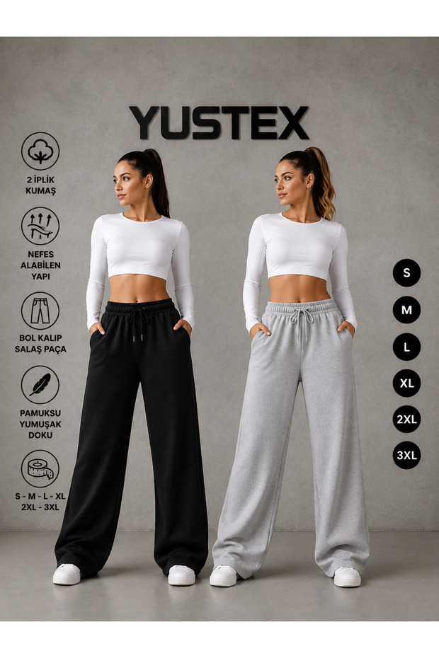 2-Piece Women's Oversize (Black and Gray) Loose-Leg 2-Piece Track Suit Is Available.