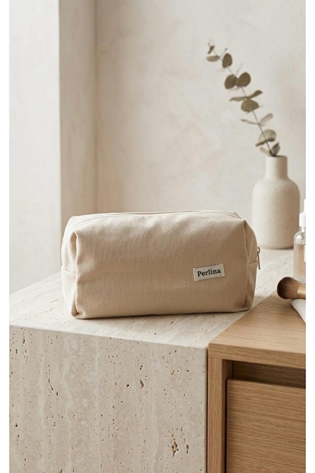 Makeup Bag Beige Large Size